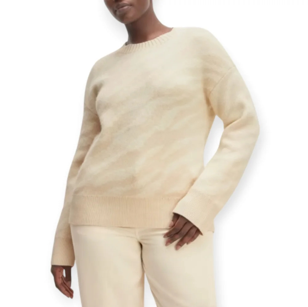 Everlane The Alpaca Tiger Crewneck Sweater Wool and Alpaca Cream Beige Small